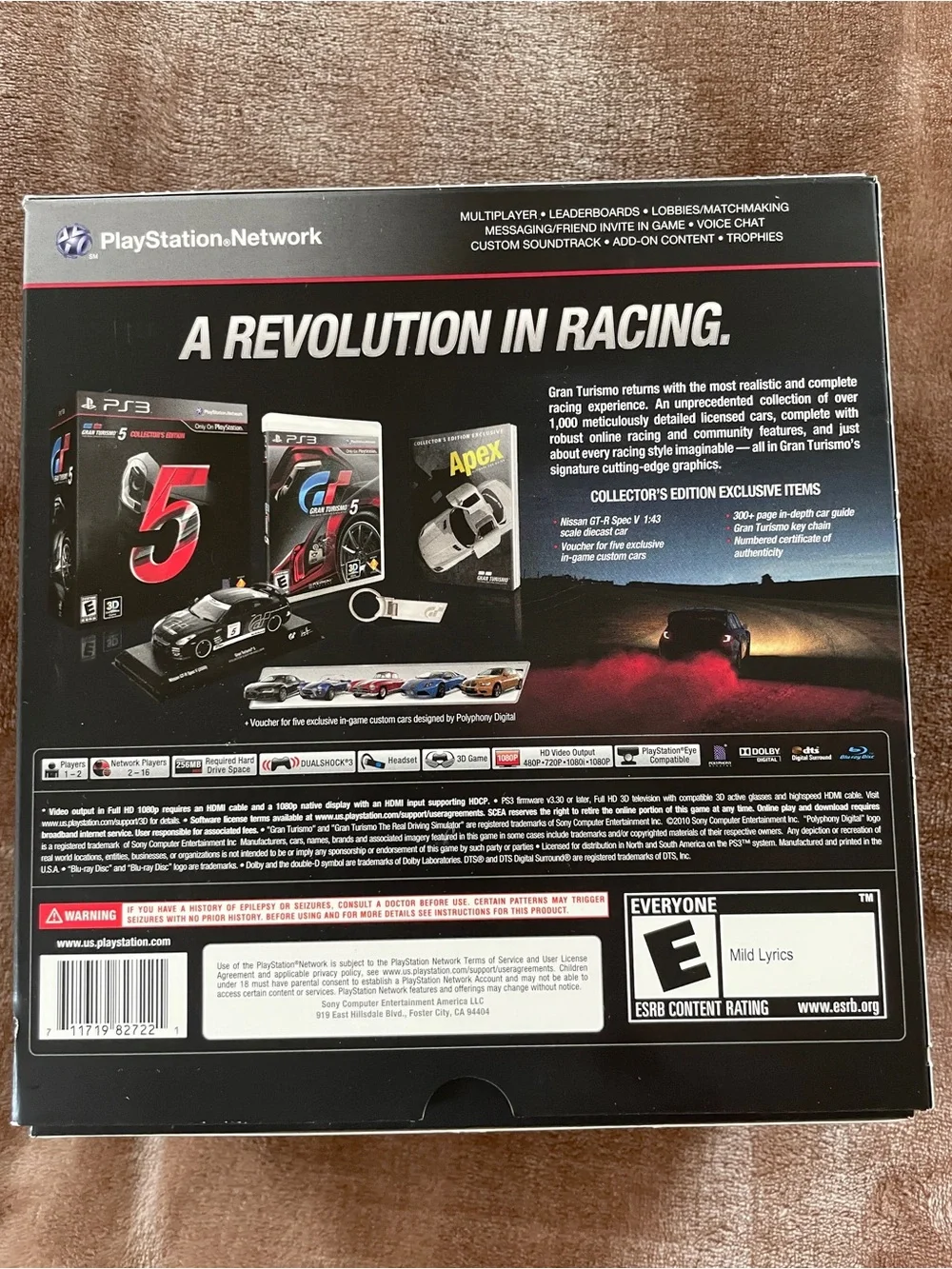 Gran Turismo 5 -- Collector's Edition (Sony PlayStation 3, 2010) Complete Set